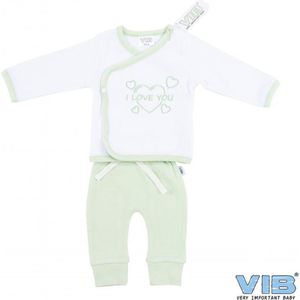 Vib Twee-Delig Setje - Wit/Groen 'I Love You'