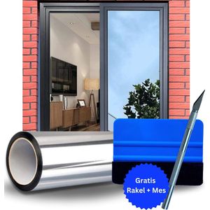 Perfect Cover® Isolerende Raamfolie Anti Inkijk Met Rakel & Mesje Spiegeleffect Raamfolies Statisch