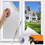 Perfect Cover® Isolerend Raamfolie Anti Inkijk - 30 x 200 cm - Gratis Rakel & Mesje - Statisch Melkglasfolie - Raamfolies