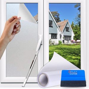 Perfect Cover® Isolerend Raamfolie Anti Inkijk Met Rakel & Mesje Statisch Melkglasfolie Raamfolies