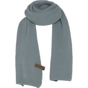 Knit Factory Jazz Gebreide Sjaal Dames & Heren - Groene Wintersjaal - Langwerpige sjaal - Wollen sjaal - Heren sjaal - Dames sjaal - Stone Green - 200x30 cm