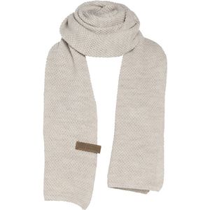 Knit Factory - Jazz Gebreide Sjaal Dames & Heren - Beige Wintersjaal - Langwerpige sjaal - Wollen sjaal - Heren sjaal - Dames sjaal - Beige - 200x30 cm