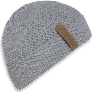 Knit Factory Jazz Gebreide Muts Heren & Dames - Beanie hat - Licht Grijs - Warme lichtgrijze Wintermuts - Unisex - One Size