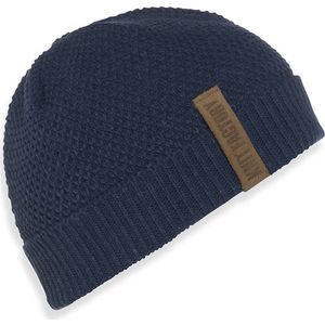 Knit Factory Jazz Gebreide Muts Heren & Dames - Beanie hat - Jeans - Warme donkerblauwe Wintermuts - Unisex - One Size