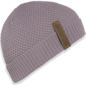 Knit Factory Jazz Gebreide Muts Dames - Beanie hat - Mauve - Warme roze Wintermuts - Unisex - One Size