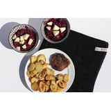 Knit Factory Gebreide Keukendoek - Keukenhanddoek Uni - Handdoek - Vaatdoek - Keuken doek - Zwart - 50x50 cm