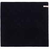 Knit Factory Gebreide Keukendoek - Keukenhanddoek Uni - Handdoek - Vaatdoek - Keuken doek - Zwart - 50x50 cm