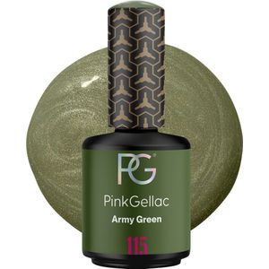 Pink Gellac - 115 Army Green Gel Nagellak 15ml - Groene Gellak - Gelnagels producten - Gel Nails