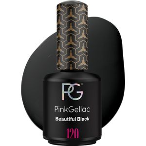 Pink Gellac - 120 Beautiful Black Gel Nagellak 15ml - Zwarte Gellak - Gel Nails - Gelnagels Producten