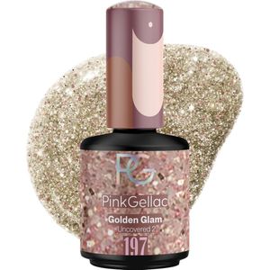 Pink Gellac 197 Golden Glam Gel Nagellak - Gouden Glanzende Gellak - Gelnagellak - Gelnagels Producten - Gel Nails