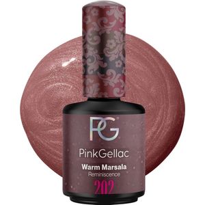 Pink Gellac - 202 Warm Marsala met Shimmer Finish Gel Lak 15ml - Gellak Nagellak - Gelnagels Producten - Gel Nails -