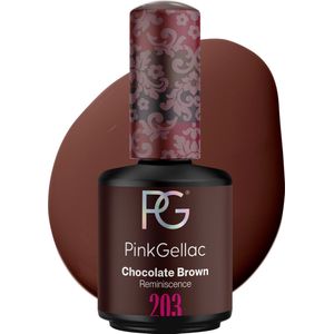 Pink Gellac Gellak Bruin 15ml - Bruine Gellak Nagellak - Gelnagellak - Gelnagels Producten - Gel Nails - 203 Chocolate Brown
