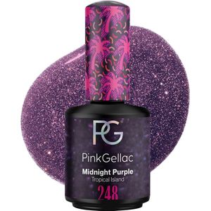 Pink Gellac 248 Midnight Purple Gellak 15ml - Glanzende Paarse Gel Lak Nagellak - Gelnagels Producten - Gel Nails