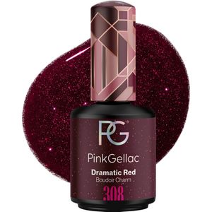 Pink Gellac - 308 Dramatic Red Gellak 15ml - Rode Gel Lak Nagellak - Gelnagellak voor de Perfecte Gelnagels - Gel Nails