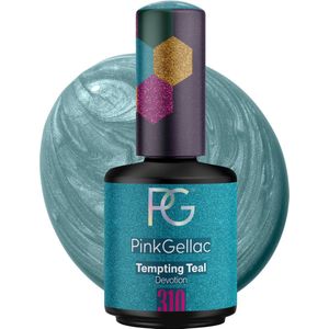 Pink Gellac 310 Tempting Teal Gel Lak 15ml - Gellak Nagellak - Blauwe Gelnagels Producten - Glanzende Gel Nails
