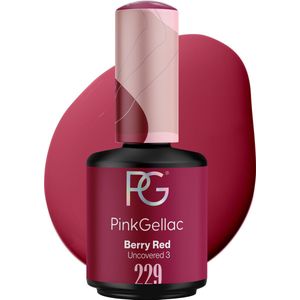 Pink Gellac Gellak Rood 15ml - Rode Gel Lak Nagellak met Creamy Finish - Gelnagels Producten - Gel Nails - 229 Berry Red
