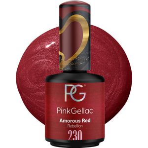Pink Gellac 230 Amorous Red Gellak 15ml - Rode Nagellak met Shimmer Finish - Gelnagels Producten - Gel Nails