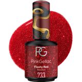 Pink Gellac 233 Flashy Red Gellak 15ml - Glanzende Rode Gel Lak Nagellak - Gelnagels Producten - Gel Nails - Gelnagel