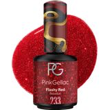 Pink Gellac Gellak Glitter Rood Nagellak 15ml - Glanzende Rode Gel Lak Nagellak - Gelnagels Producten - Gel Nails - Gelnagel - 233 Flashy Red