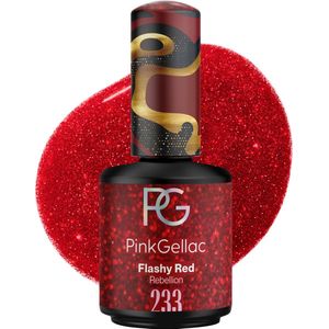 Pink Gellac 233 Flashy Red Gellak 15ml - Glanzende Rode Gel Lak Nagellak - Gelnagels Producten - Gel Nails - Gelnagel