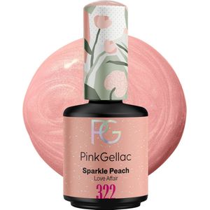 Pink Gellac 322 Sparkle Peach Gel Lak - Gellak Nagellak - Oranje Gelnagels Producten - Glanzende Gel Nails
