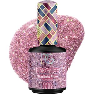 Pink Gellac - 336 Starlight Plum Gel Lak 15ml- Glitter Gellak Nagellak - Gelnagels Producten - Gel Nails