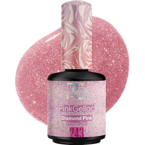 Pink Gellac 243 Diamond Pink Gellak 15ml - Glanzende Roze Gel Lak Nagellak - Gelnagels Producten - Gel Nails