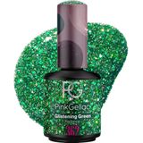 Pink Gellac 362 Glistening Green gellak nagellak - Glanzend Groene Gel Lak - Gelnagels Producten - Gel Nails