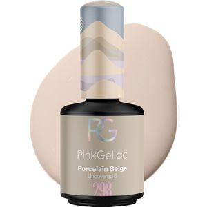 Pink Gellac - 298 Porcelain Beige 15 ml - Beige Gel Nagellak met een Creamy Finish