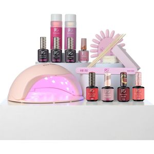 Pink Gellac Gellak Starterspakket Premium Elegant met 4 kleuren en LED lamp - Gel Nagellak, Gel Lak, Gelnagels - Manicure Set