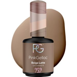 Pink Gellac Gellak - 252 Beige Latte 15ml - Glanzende Beige Gel Nagellak - Gellac - Gel Nagels Producten