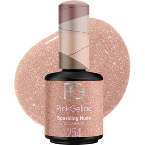 Pink Gellac 254 Sparking Nude Gel Lak 15ml - Lichtroze Gellak Nagellak - Manicure Gelnagels - Glitter Gel Nagellak
