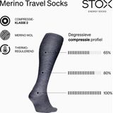 STOX - Energy Socks - Reissokken - Merino - Anti DVT - Voorkomt Opgezwollen Benen