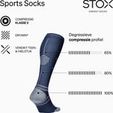 STOX - Energy Socks - Sportsokken - Zwart - Vochtafdrijvend Materiaal