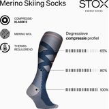 STOX - Energy Socks - Compressiekousen - Zwart - Merinowol - 100% Made in Italy