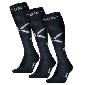STOX - Energy Socks - Compressiekousen - Navy - 3 Pack - Merino Wol Sokken
