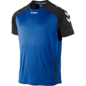 hummel - Sportshirt - Blauw/Zwart - Korte Mouwen - Polyester