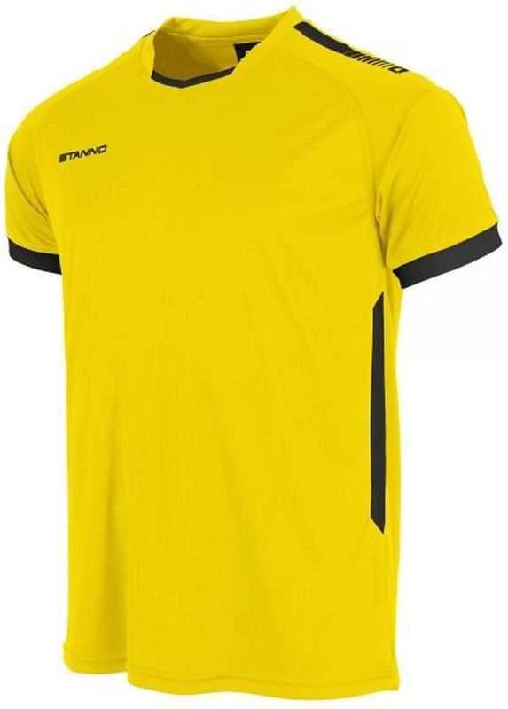 Stanno - First Shirt - Geel - Sportshirt - V-hals - 100% Gerecycled Polyester - Sneldrogend