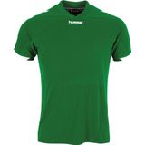 Hummel Fyn Shirt Korte Mouw Heren - Groen Wit