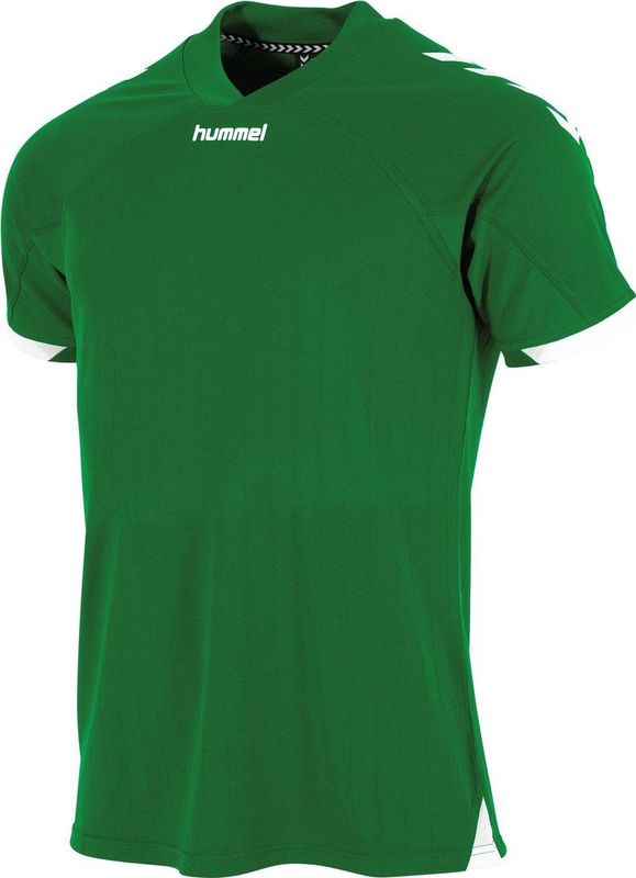 Hummel Fyn Shirt Korte Mouw Heren - Groen Wit