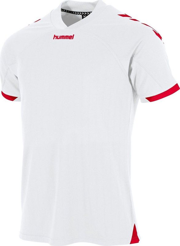 Hummel Fyn Shirt Korte Mouw Heren - Wit Rood