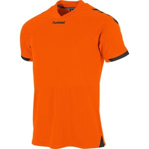 Hummel Fyn Shirt Korte Mouw Heren - Oranje Zwart