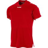 Hummel Fyn Shirt Korte Mouw Heren - Rood Wit
