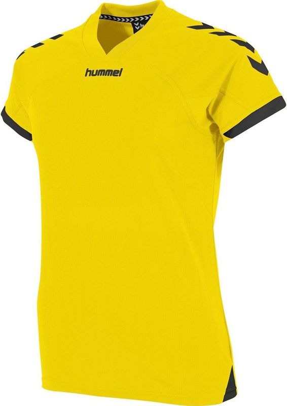 Hummel Fyn Shirt Korte Mouw Dames - Geel Zwart