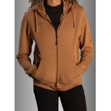 Stanno - Base Hooded Full Zip Sweat Top - Bruin - Katoen/Polyester/Elastaan