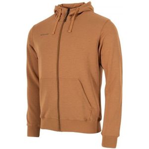 Stanno - Base Hooded Full Zip Sweat Top - Bruin - Katoen/Polyester/Elastaan