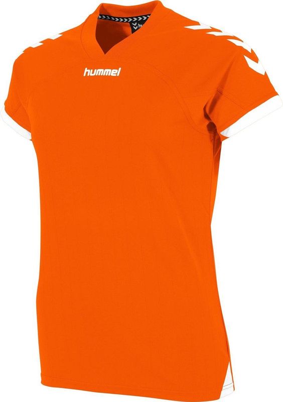 Hummel Fyn Shirt Korte Mouw Dames - Oranje Wit