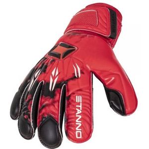 Stanno ultimate grip jr ii keeperhandschoenen in de kleur zwart/rood.