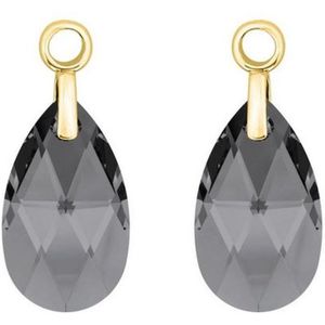 MY iMenso - 12-21361 - Oorbedels - Donkergrijs - Goudkleurige Hangogen