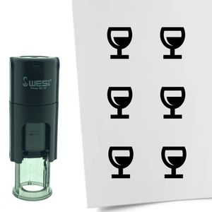 CombiCraft Stempel Glas Wijn 10mm rond - zwarte inkt